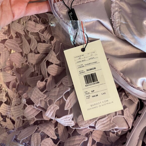 NWT Bardot Gemma Halter Dress in Orchid Lilac Purple Sz S - Picture 3 of 3
